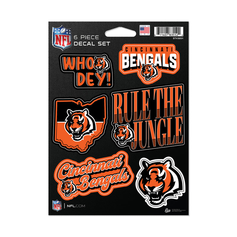 Cincinnati Bengals 6-Piece Decal Set