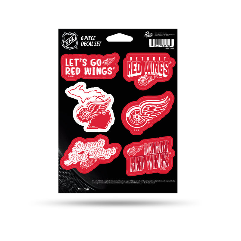 Detroit Red Wings 6-Piece Decal Set
