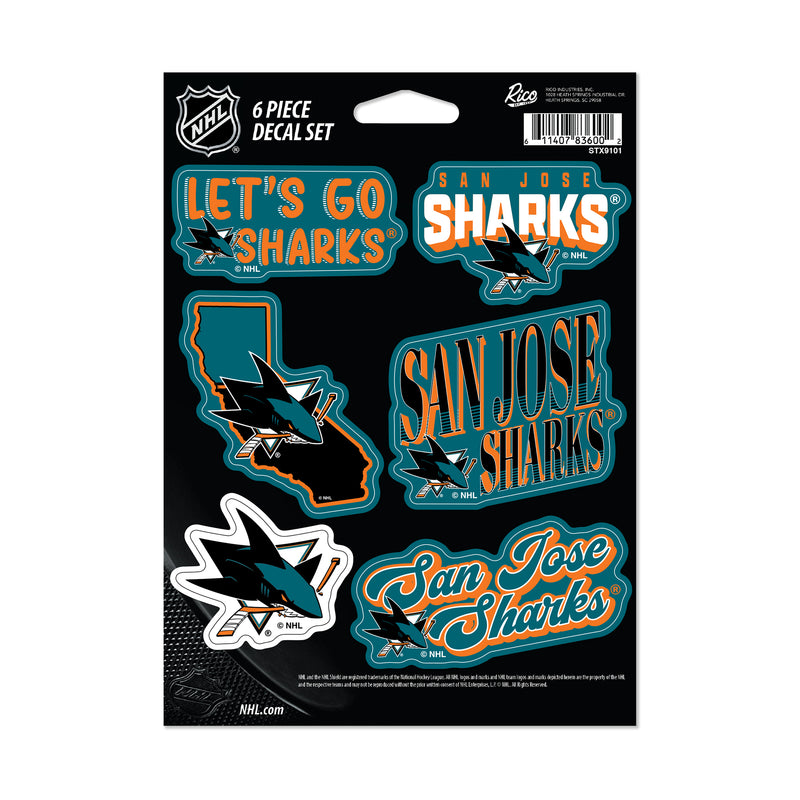 San Jose Sharks 6-Piece Decal Set
