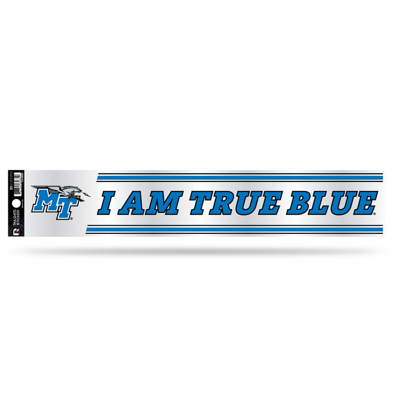 NCAA Middle Tennessee Blue Raiders 3" x 17" Tailgate Sticker For Car/Truck/SUV By Rico Industries