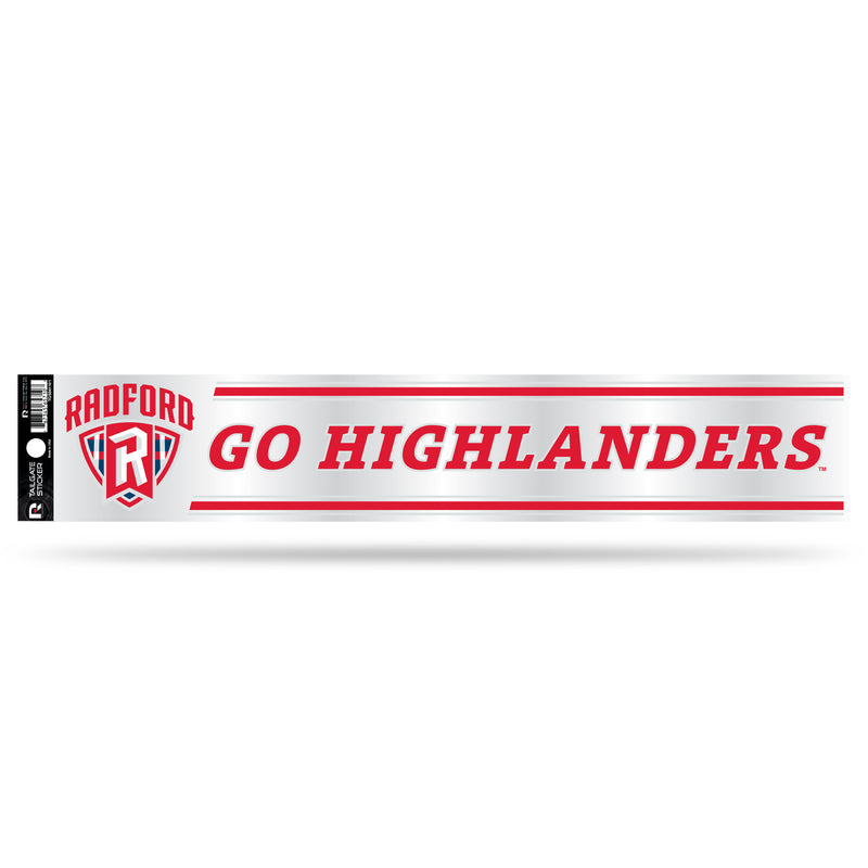 NCAA Radford  Highlanders 3" x 17" Tailgate Sticker For Car/Truck/SUV By Rico Industries