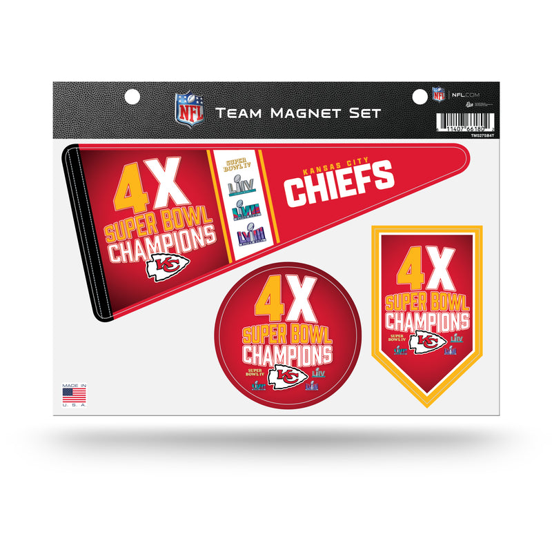 Kansas City Chiefs 4 Time Super Bowl Champions Team Magnet Sheet