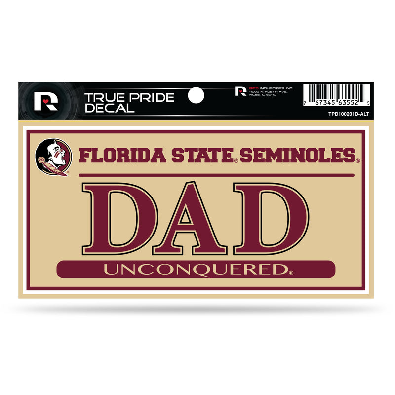 Florida State 3" X 6" True Pride Decal - Dad (Alternate)