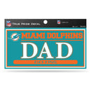 Dolphins 3" X 6" True Pride Decal - Dad