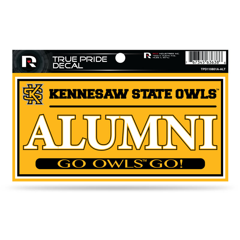 Kennesaw State 3" X 6" True Pride Decal - Alumni (Alternate)