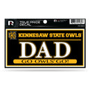 Kennesaw State 3" X 6" True Pride Decal - Dad