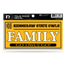 Kennesaw State 3" X 6" True Pride Decal - Family (Alternate)
