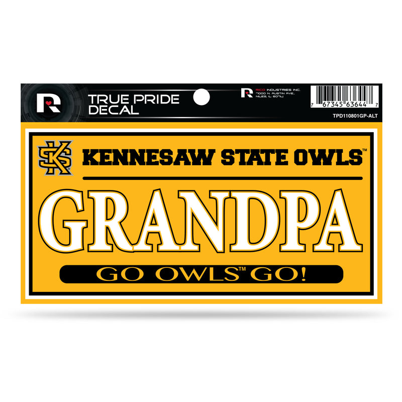Kennesaw State 3" X 6" True Pride Decal - Grandpa (Alternate)