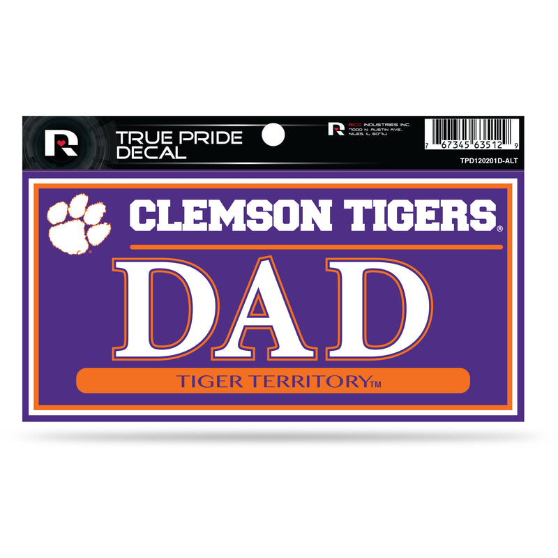 Clemson 3" X 6" True Pride Decal - Dad (Alternate)