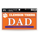 Clemson 3" X 6" True Pride Decal - Dad