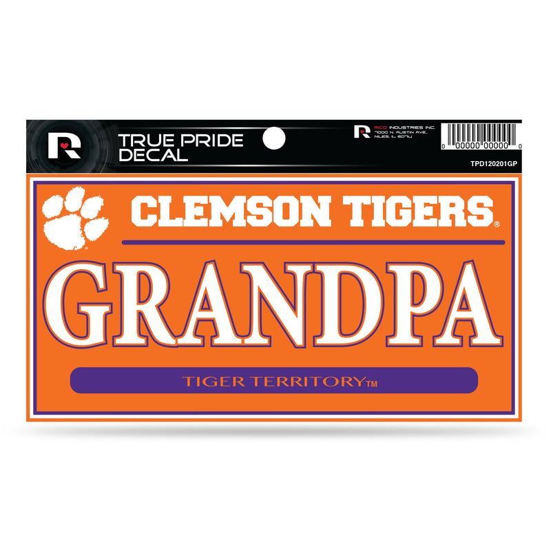 Clemson 3" X 6" True Pride Decal - Grandpa