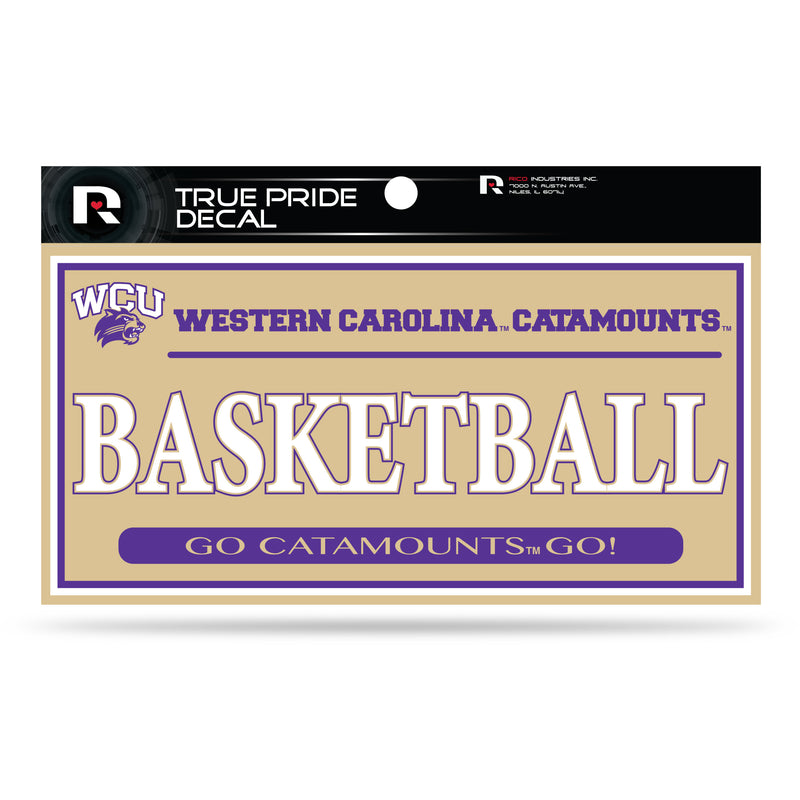 Western Carolina 3" X 6" True Pride Decal - Basketball (Alternate)