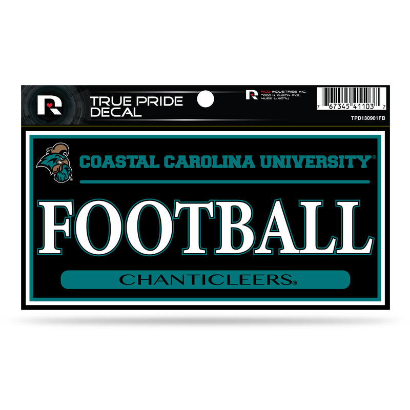 Coastal Carolina 3" X 6" True Pride Decal - Football