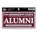 Mississippi State True Pride Decal - Alumni (3" X 6")