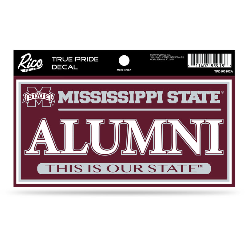 Mississippi State True Pride Decal - Alumni (3" X 6")