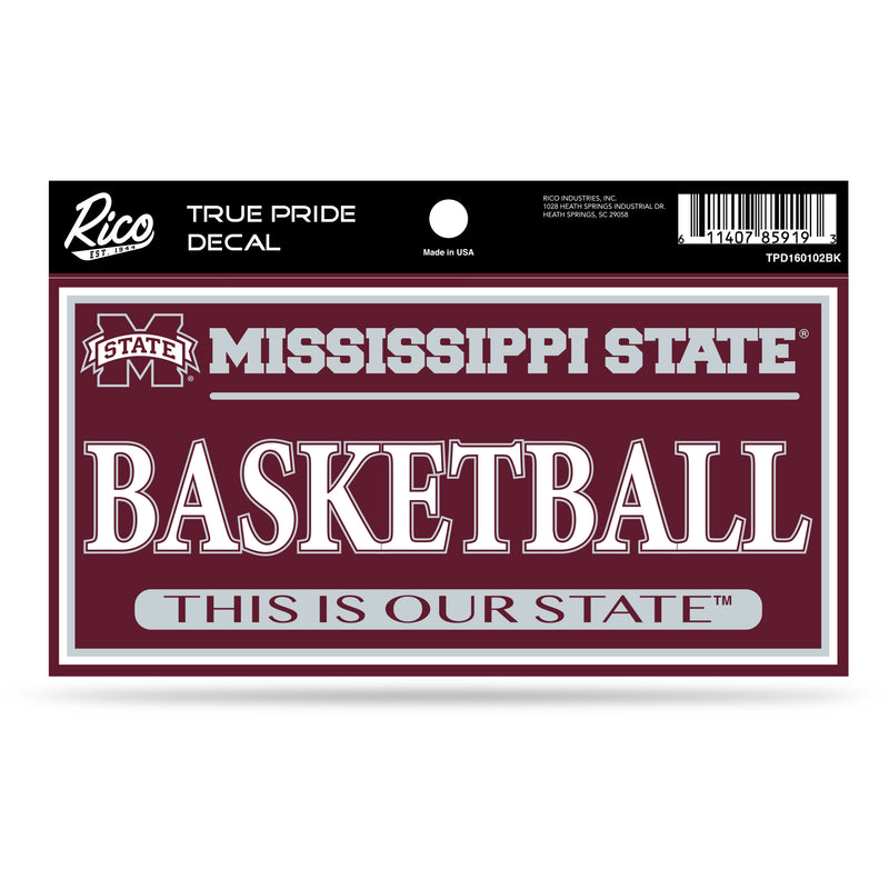 Mississippi State True Pride Decal - Basketball ( 3" X 6" )