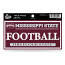 Mississippi State True Pride Decal - Football (3" X 6")