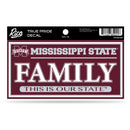 Mississippi State True Pride Decal - Family (3" X 6")