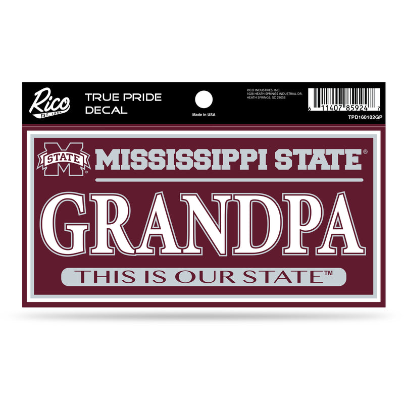 Mississippi State True Pride Decal - Grandpa (3" X 6")