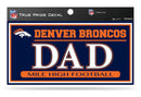 Broncos 3" X 6" True Pride Decal - Dad