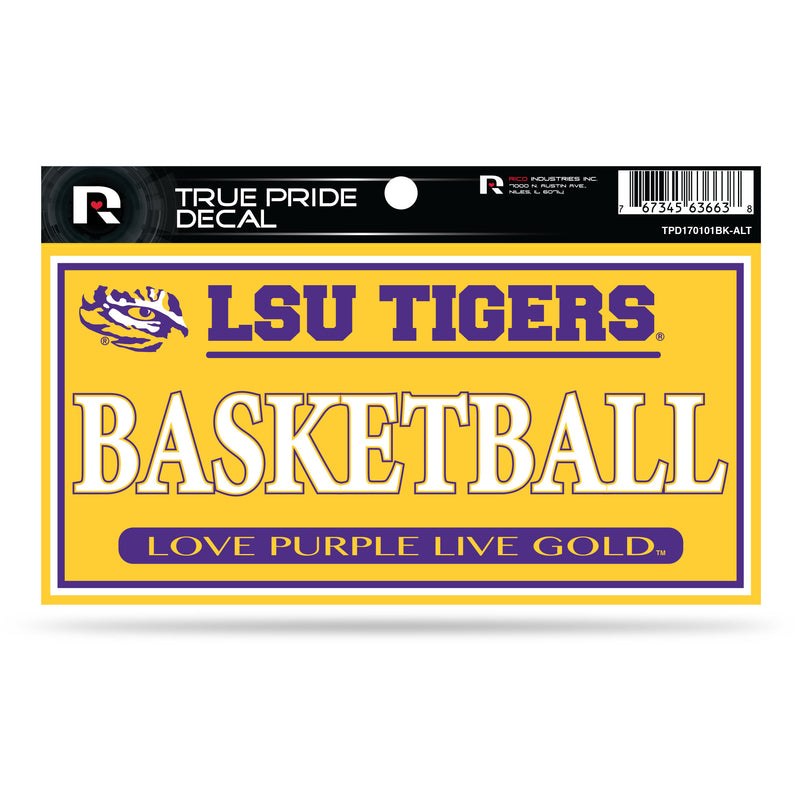 Lsu Louisiana State University 3" X 6" True Pride Decal - Basketball (Alternate)