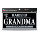 Raiders 3" X 6" True Pride Decal - Grandma