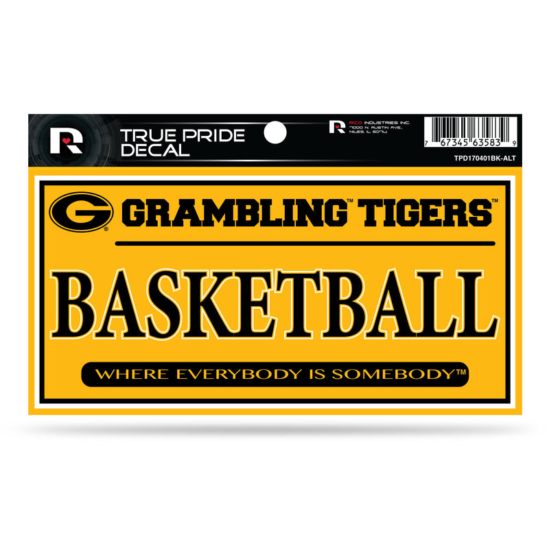 Grambling State 3" X 6" True Pride Decal - Basketball (Alternate)
