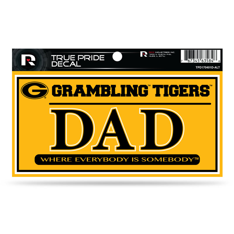 Grambling State 3" X 6" True Pride Decal - Dad (Alternate)