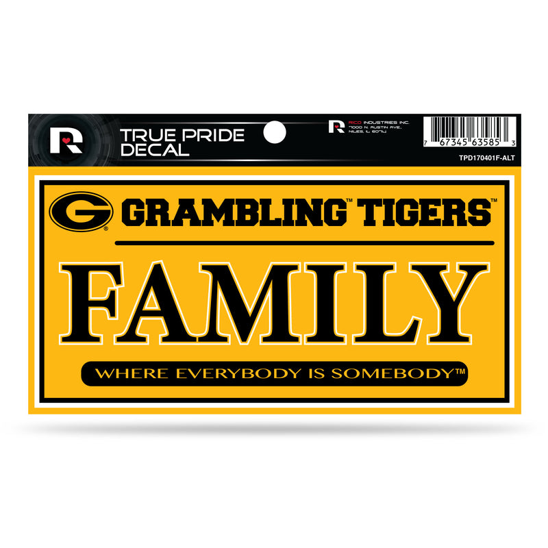 Grambling State 3" X 6" True Pride Decal - Family (Alternate)