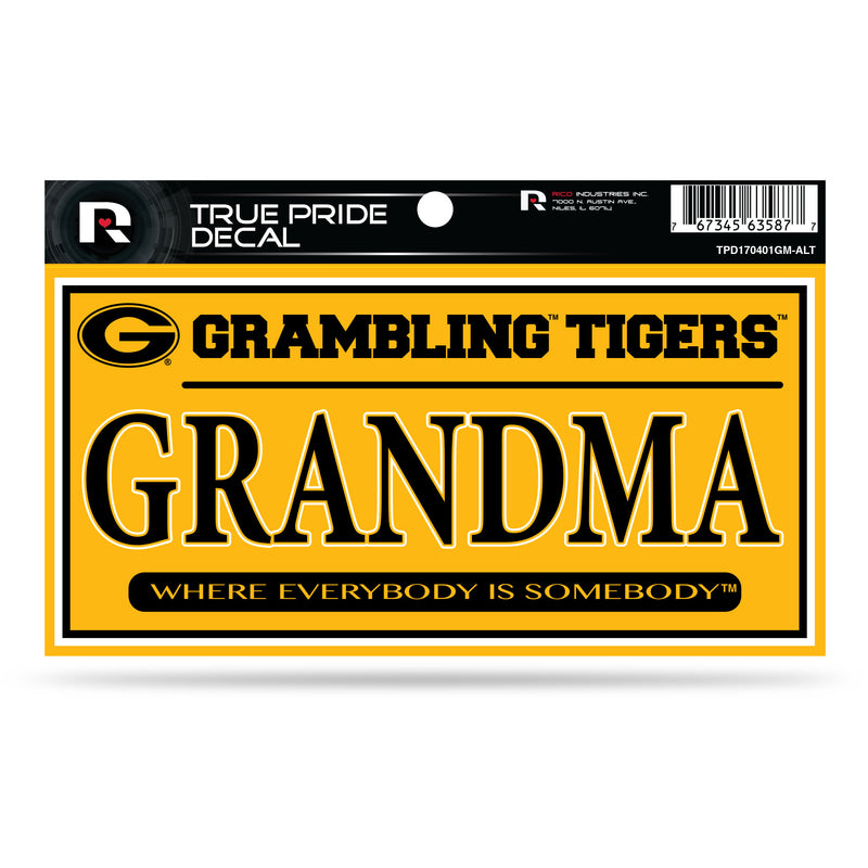 Grambling State 3" X 6" True Pride Decal - Grandma (Alternate)
