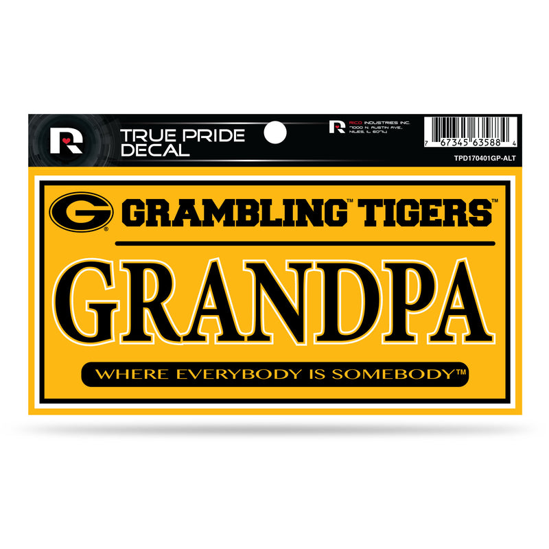 Grambling State 3" X 6" True Pride Decal - Grandpa (Alternate)