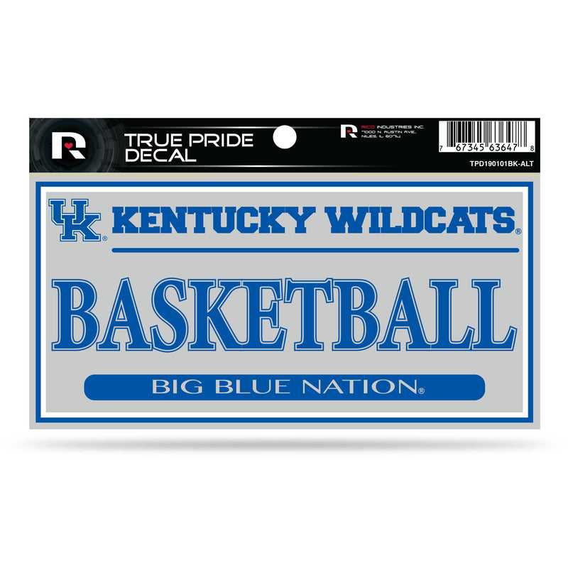 Kentucky University 3" X 6" True Pride Decal - Basketball (Alternate)