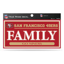 49ers 3" X 6" True Pride Decal - Family