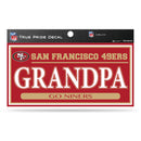 49ers 3" X 6" True Pride Decal - Grandpa