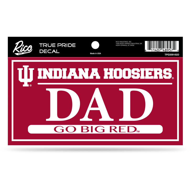 Indiana University 3" X 6" True Pride Decal - Dad