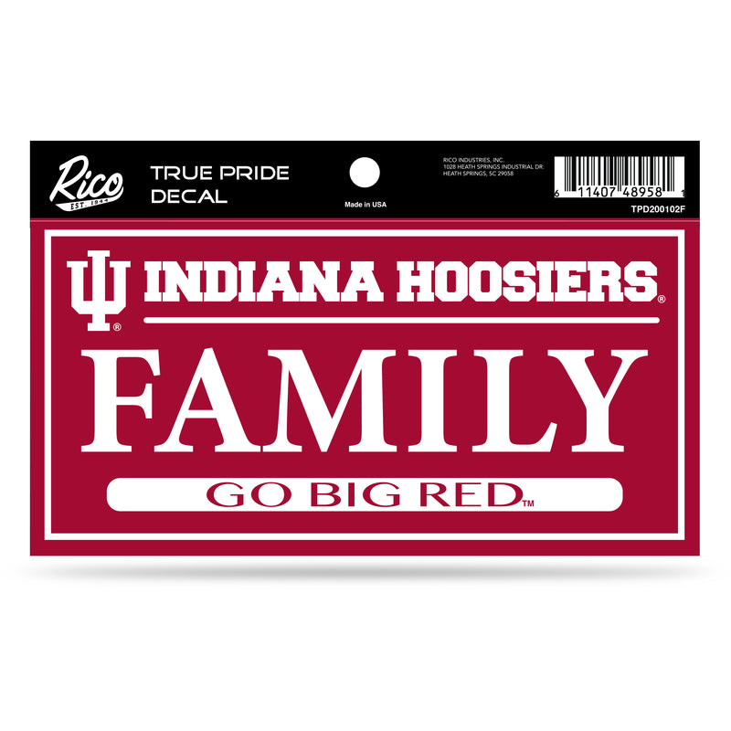 Indiana University 3" X 6" True Pride Decal - Family