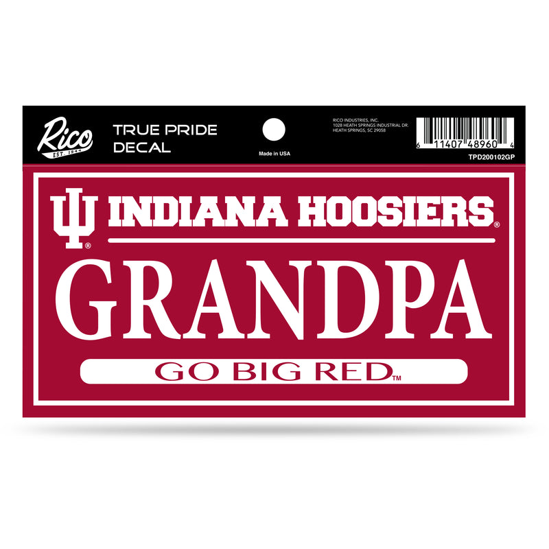 Indiana University 3" X 6" True Pride Decal - Grandpa