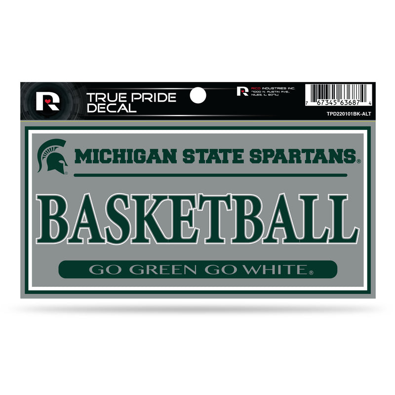 Michigan State 3" X 6" True Pride Decal - Basketball (Alternate)