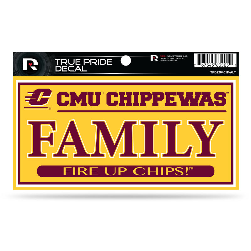 Central Michigan 3" X 6" True Pride Decal - Family (Alternate)