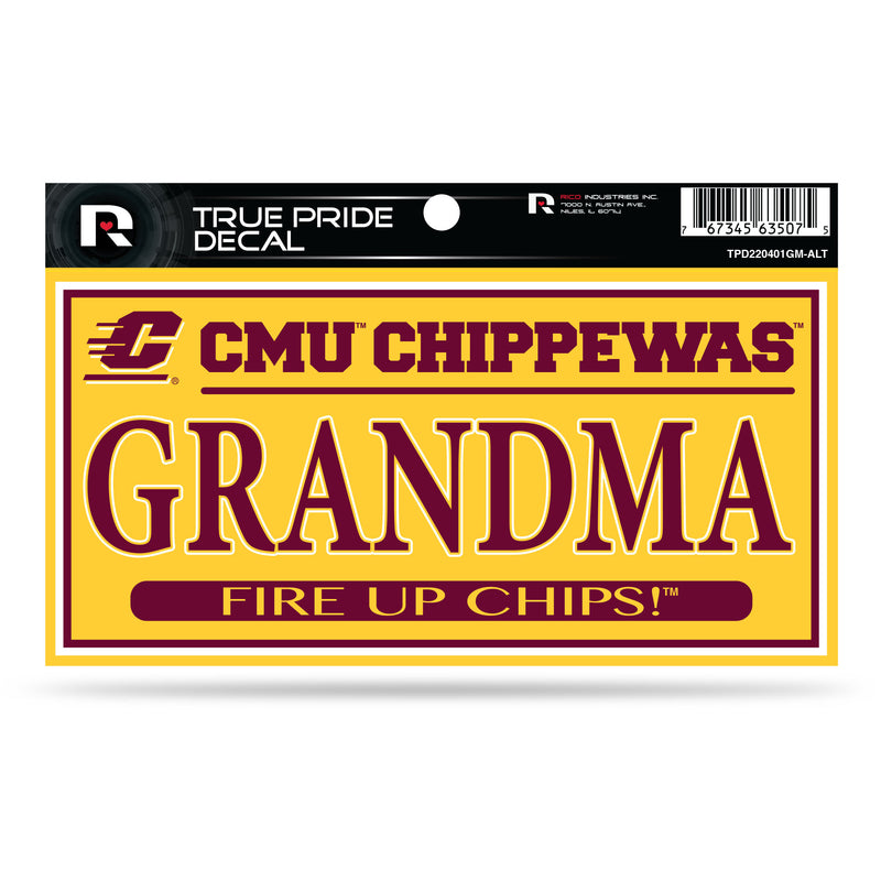 Central Michigan 3" X 6" True Pride Decal - Grandma (Alternate)