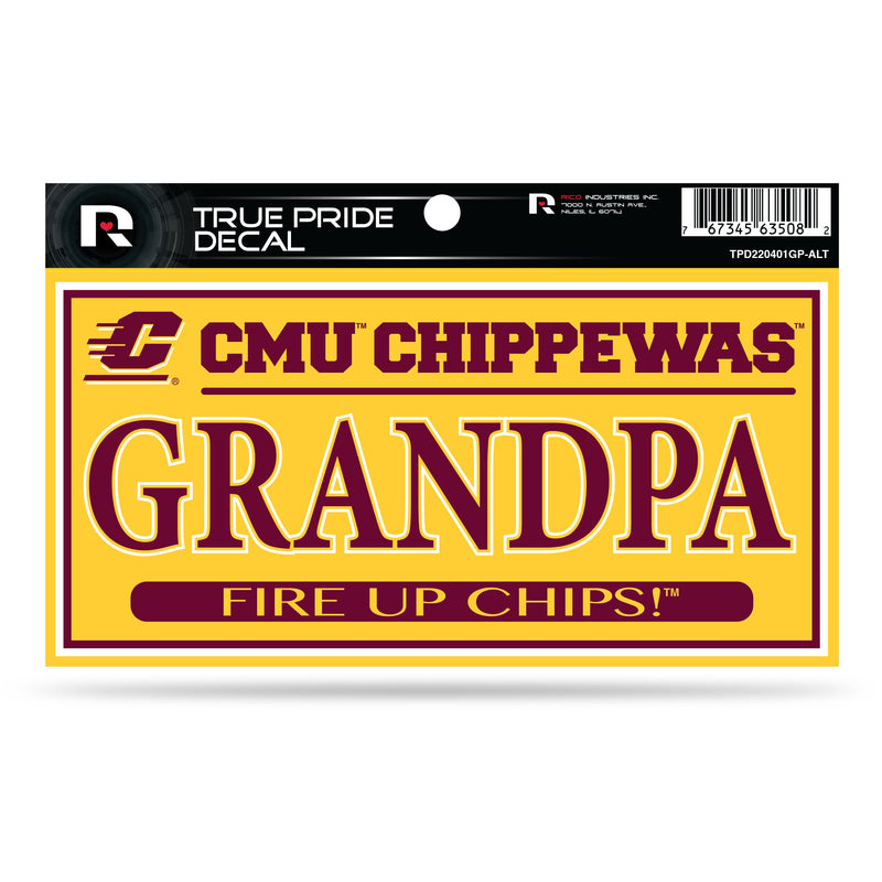 Central Michigan 3" X 6" True Pride Decal - Grandpa (Alternate)