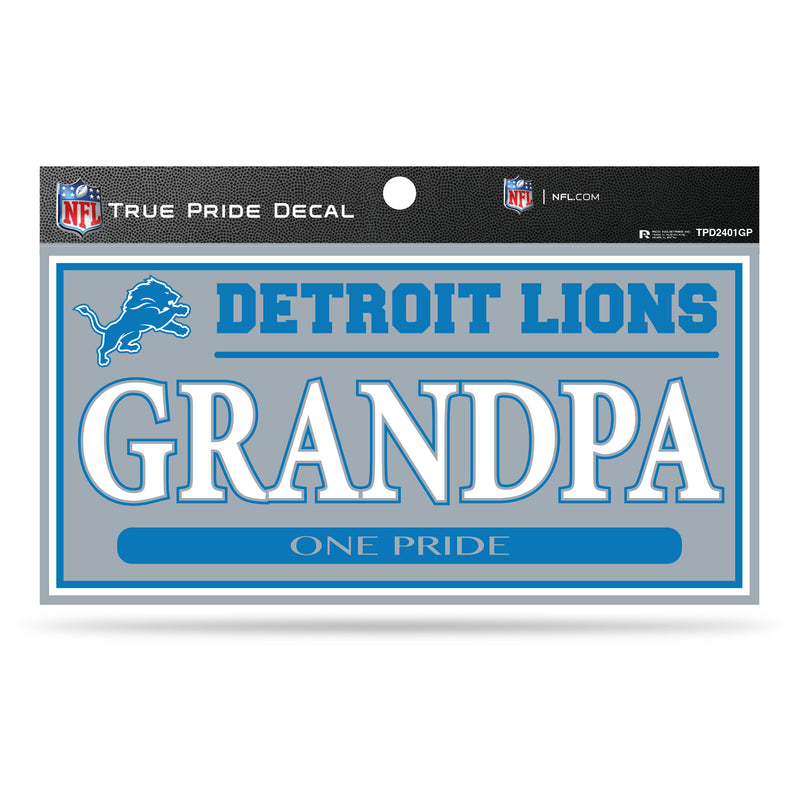 Lions 3" X 6" True Pride Decal - Grandpa