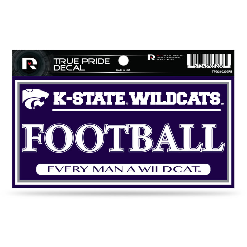 Kansas State University True Pride Decal (3X6) - Football