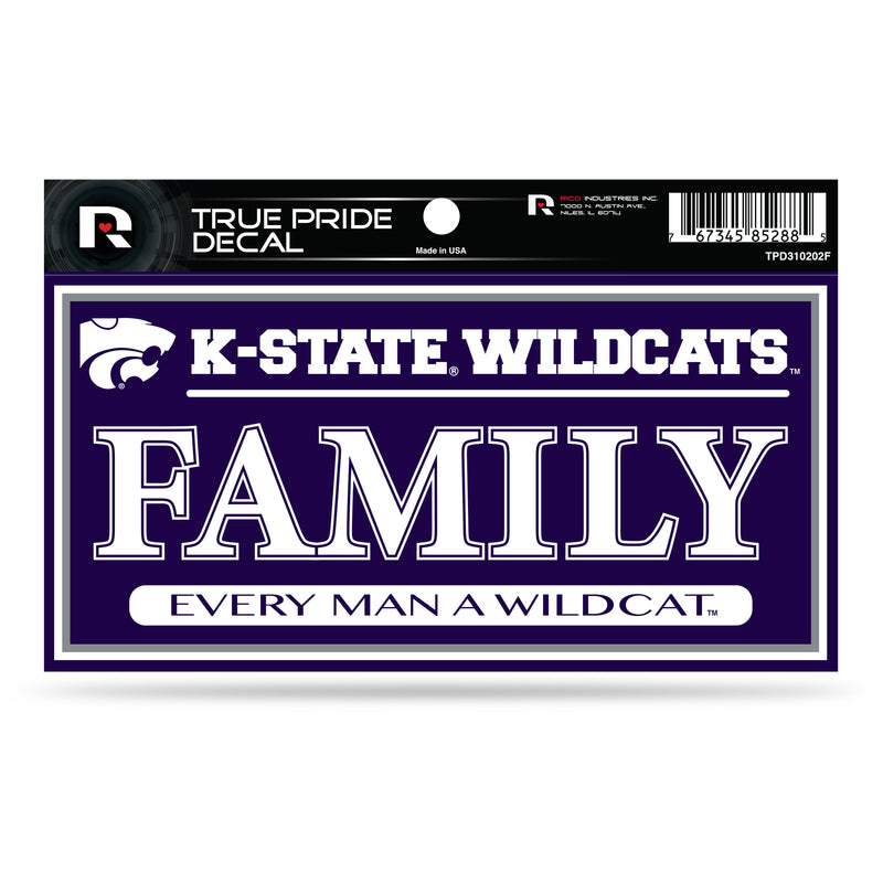 Kansas State University True Pride Decal (3X6) - Family