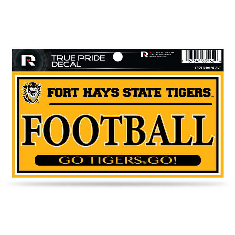 Fort Hays State 3" X 6" True Pride Decal - Football (Alternate)