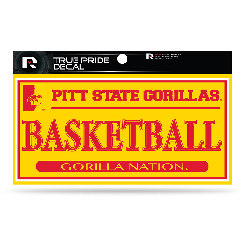 Pittsburg State 3" X 6" True Pride Decal - Basketball (Alternate)