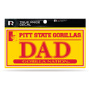 Pittsburg State 3" X 6" True Pride Decal - Dad (Alternate)