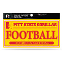 Pittsburg State 3" X 6" True Pride Decal - Football (Alternate)