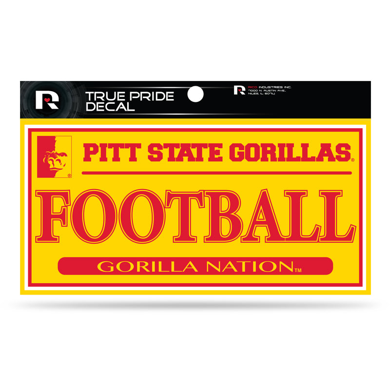 Pittsburg State 3" X 6" True Pride Decal - Football (Alternate)