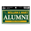 William & Mary Alumni 3X6 True Pride Decal